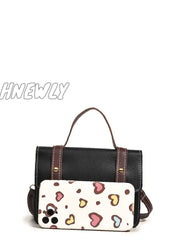 Hnewly - Letter Patch Flap Satchel Bag Women Satchels Women-Satchels