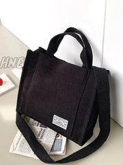 Hnewly -Letter Patch Square Bag - Women Satchels Black Women-Satchels