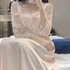Long Sleeved Nightgown For Women Spring And Summer Palace Princesses Retro Lace Sweet Home Clothes