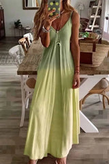 Hnewly - Loose Print Maxi Dress (2 Color) S / Green Dresses