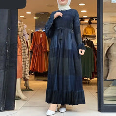 Hnewly Loose Robe Casual Sleeve Long Sundress Women Print Maxi Dresses Spring Ladies Vestidos