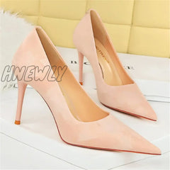 Hnewly Luxury Women 10Cm High Heels Classic Pumps Lady Plus Size 34-43 Wedding Bridal Stiletto Blue