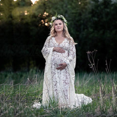 Hnewly Maternity Dress For Photoshoot Boho Style Lace Maternity Dress For Photography Outfit Maxi
