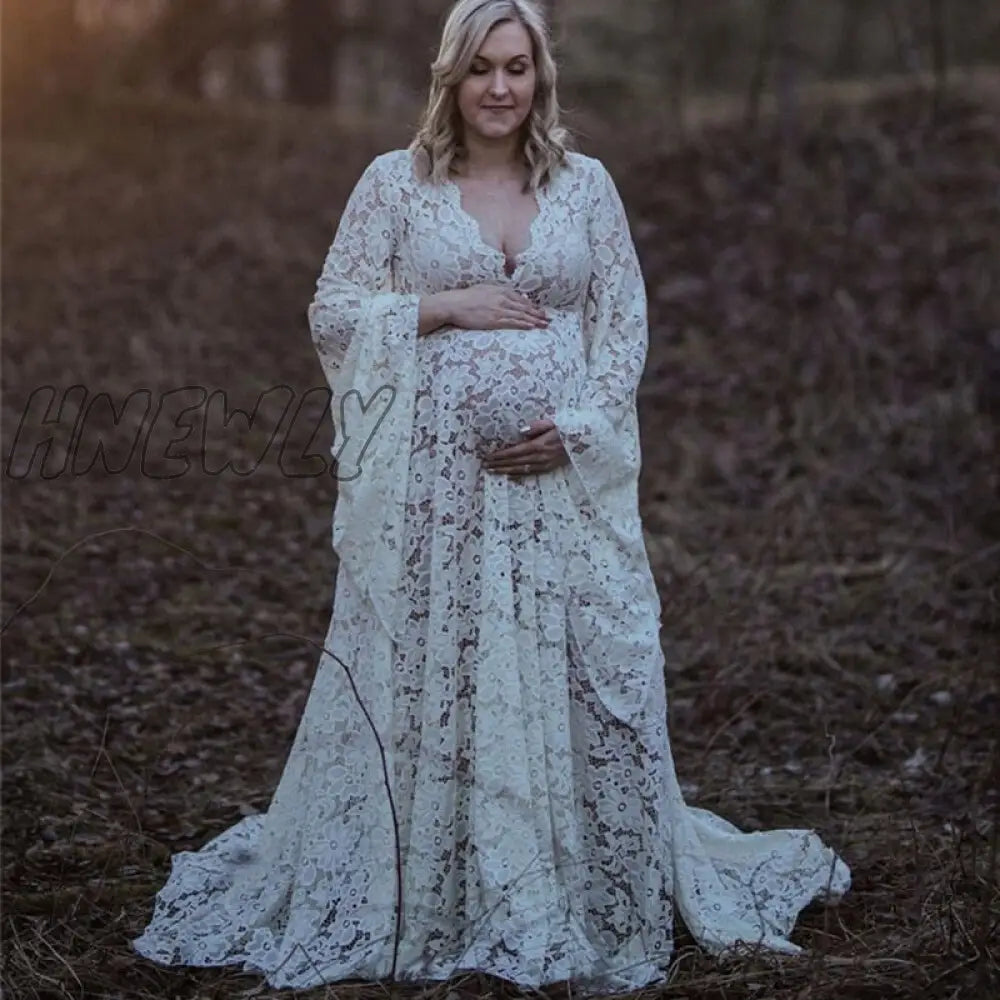 Hnewly Maternity Dress For Photoshoot Boho Style Lace Maternity Dress For Photography Outfit Maxi