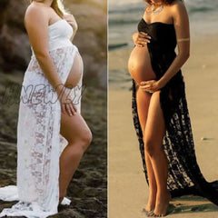 Hnewly Maternity Dress For Photoshoot Couples Maternity Photography Lace Dress Props Maxi Gown