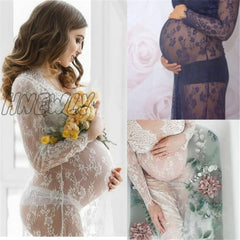 Hnewly Maternity Dresses For Photo Shoot Women Pregnancy Lace Dress Photography Props Sexy Long