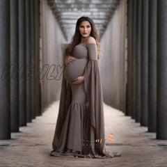 Hnewly Maternity Photo Shoot Long Dresses Baby Shower Stretchy Pregnant Woman Photography Props