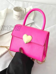 Hnewly - Metal Decor Chain Satchel Bag Women Satchels Women-Satchels