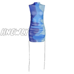 Hnewly Midnight Partywear Women Sexy See Through Contrast Patchwork Mini Dress Chic Bodycon