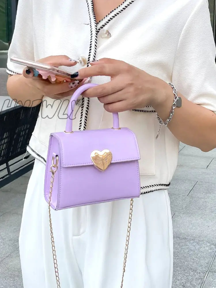 Hnewly - Minimalist Flap Satchel Bag Women Satchels Purple Women-Satchels