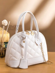 Hnewly - Minimalist Quilted Chain Satchel Bag Women Satchels Women-Satchels