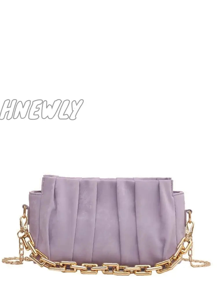 Hnewly - Minimalist Ruched Chain Satchel Bag Women Satchels Women-Satchels