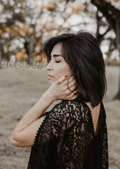 Hnewly New Black Lace Maternity Dresses For Photo Shoot Sexy Fancy Pregnancy Dress Photography Prop