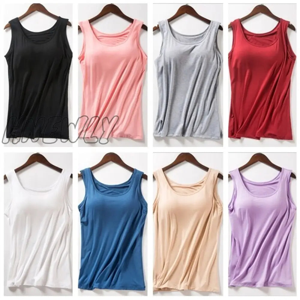 Hnewly New Blouse Built In Bra Tank Tops Shirt Modal Underwear Plus Size Female T - Shirt Camisole