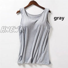 Hnewly New Blouse Built In Bra Tank Tops Shirt Modal Underwear Plus Size Female T - Shirt Camisole