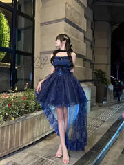 Hnewly New Blue Color Dress Formal Cute Thin And Glittering Trailing Pettiskirt