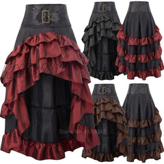 Hnewly New Halloween Costumes For Women Adult Medieval Dress Vintage Renaissance Ruffle Skirt