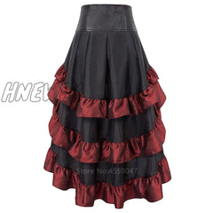 Hnewly New Halloween Costumes For Women Adult Medieval Dress Vintage Renaissance Ruffle Skirt
