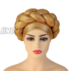 Hnewly New Ready To Wear African Headtie Diamonds Glitter Women’s Turban Caps Muslim Hijab Bonnet