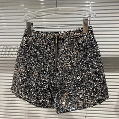 Hnewly New Spring And Autumn Black Velvet Shorts Women Sequined Shiny Versatile Short Pants