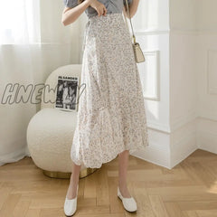 Hnewly New Summer Skirts Female Elegant French Style Ruffled Fishtail A-Line High Waist Adjustable