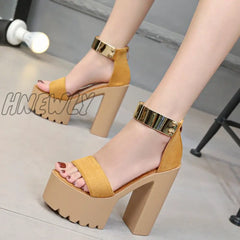 Hnewly New Super High Heel Sandals For Women With 14Cm Height And Waterproof Platform Sandal