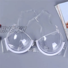 Hnewly New Transparent Bra Sexy Women 3/4 Cup Clear Push Up Bra Ultra-Thin Strap Invisible Bras