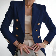 Hnewly New Women Elegant Loose Blazer Jackets Office Ladies Blazers Workwear Fashion Long Sleeve