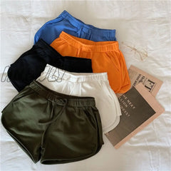 Hnewly New Women Short Pant Casual Lady All-Match Loose Solid Soft Cotton Summer Leisure Female