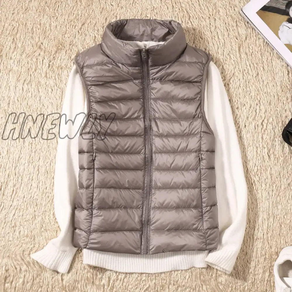 Hnewly New Women Sleeveless Women’s Ultra Light Down Vests Slim Jacket Girl Gilet Plus