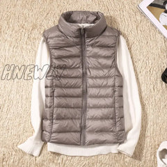 Hnewly New Women Sleeveless Women’s Ultra Light Down Vests Slim Jacket Girl Gilet Plus