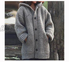 Hnewly New Women’s Cardigans Sweater Coat Warm Coats Loose Wool Knitted Autumn Winter Women Long