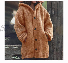 Hnewly New Women’s Cardigans Sweater Coat Warm Coats Loose Wool Knitted Autumn Winter Women Long