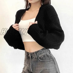 Hnewly Open Front Solid Color Womenbolero Shrug Cardigan Cropped Casual Bolero For Everyday Date