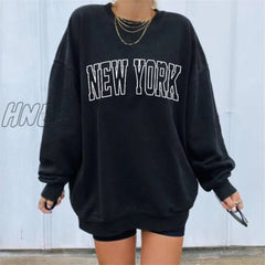 Hnewly Oversized Sweatshirt Women Crewneck Pullover Spring Long Sleeve Letter Clothes For Casual