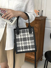 Hnewly - Plaid Pattern Satchel Bag Women Satchels Women-Satchels