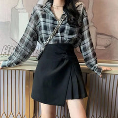 Xpqbb Pleated Skirt For Women Summer 2024 New Elegant High-Waisted A-Line Skirts Female Fashion