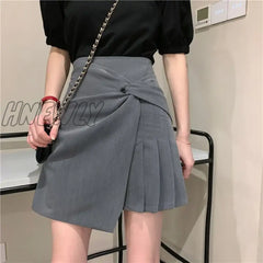 Pleated Skirt for Women Summer 2024 New Elegant High-Waisted A-Line Skirts Female Fashion Street Irregular Bodycon Skirts