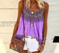 Hnewly Plus Size 5Xl Blouse Women Tank Top New Leisure Casual Shirt Ladies Summer Shirt Sleeveless