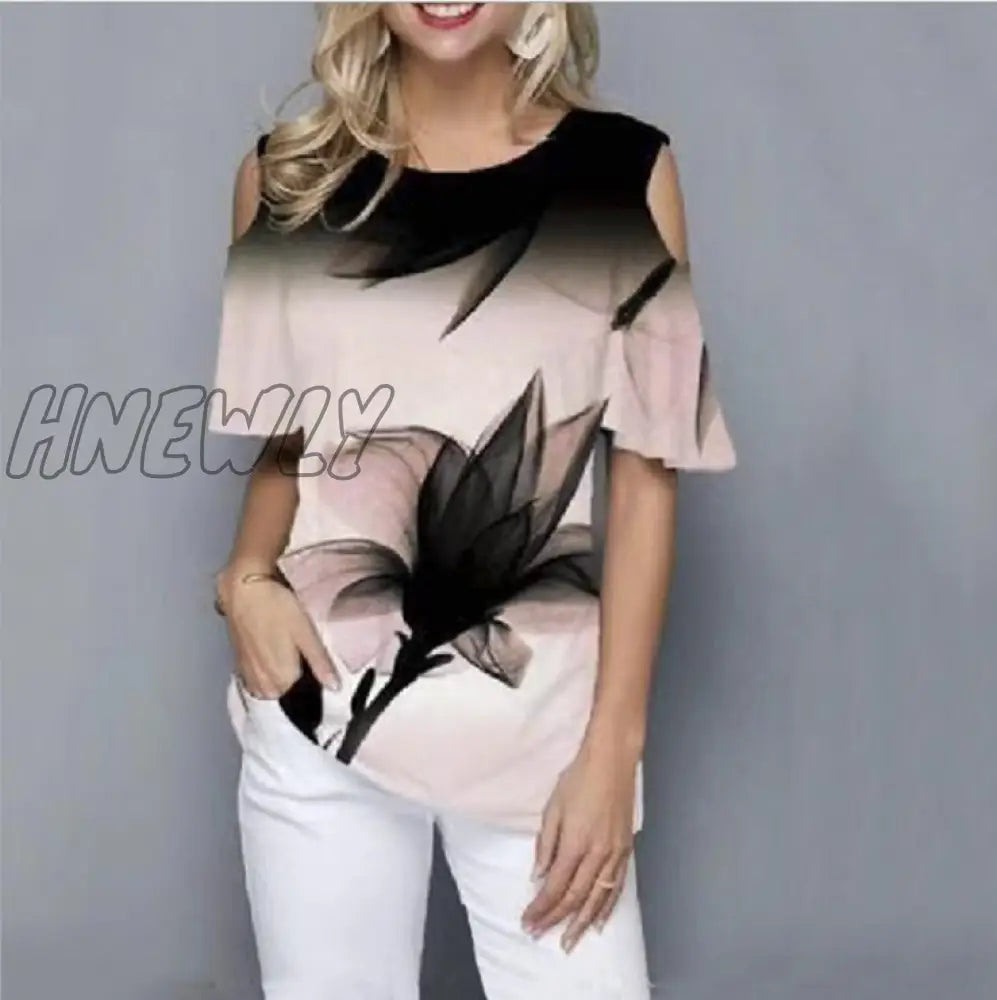 Hnewly Plus Size 5Xl Women Female Blouse Shirt Loose Casual Ladies Tee New Summer Street Hipster