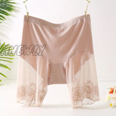 Hnewly Plus Size Shorts Under Skirt Sexy Lace Anti Chafing Thigh Safety Ladies Pants Underwear