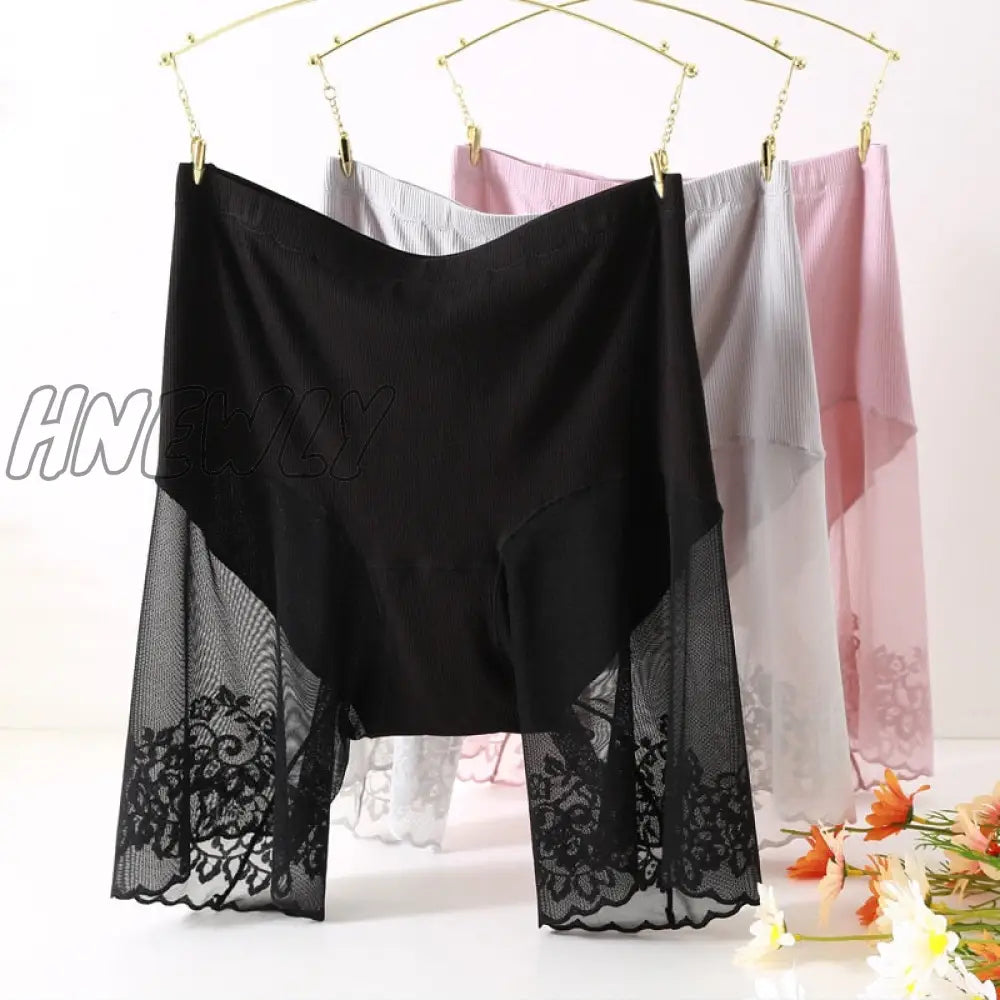 Hnewly Plus Size Shorts Under Skirt Sexy Lace Anti Chafing Thigh Safety Ladies Pants Underwear