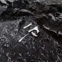 Hnewly Punk Geometric Irregular Liquid Lava Waterdrop Shaped Open Rings For Women Vintage Silver