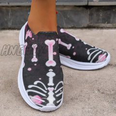 Hnewly - Purple Casual Patchwork Printing Round Comfortable Out Door Shoes Shoes Sneakers