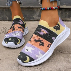 Hnewly - Purple Casual Sportswear Daily Patchwork Printing Round Comfortable Out Door Shoes Shoes
