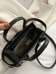 Hnewly - Quilted Double Handle Square Bag Women Satchels Women-Satchels