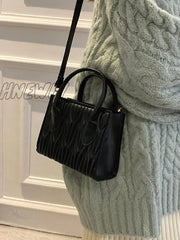 Hnewly - Quilted Double Handle Square Bag Women Satchels Women-Satchels