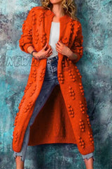 Hnewly - Red Casual Solid Cardigan Outerwear Coats