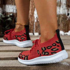 Hnewly - Red Casual Sportswear Daily Patchwork Frenulum Round Comfortable Shoes Shoes Sneakers