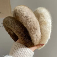 Hnewly Retro Winter Imitation Mink Fur Faux Hairbands Women Girls Plush Widen Thicken Soft Hair